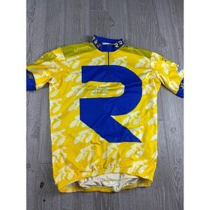 Vomax Mens Cycling Jersey Shirt Size XL Club Colors Yellow And Blue